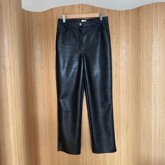 Aritzia Wilfred Wide Leg Melina Leather Pants - Picture 4 of 7